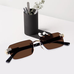 Dervin Rectangular Rimless Sunglasses for Men and Women