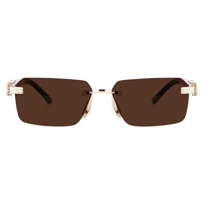 Dervin Rectangular Rimless Sunglasses for Men and Women