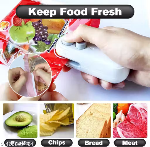 Crowd Clicks® Portable Mini Sealing Machine, Handheld Packet Sealer, portable sealing machine, packet sealer for Food, Snacks, Chips, Fresh Storage, Plastic Bags Sealing Machine