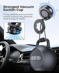DUKAAN 360° Vaccum Magnetic Phones Holder, Magnetic Car Phone Mount, Hands-Free Suction Cup Phones Holder for Car/Gym/Mirror/Shower, Car Mount Compatible with All Mobile (Extended)